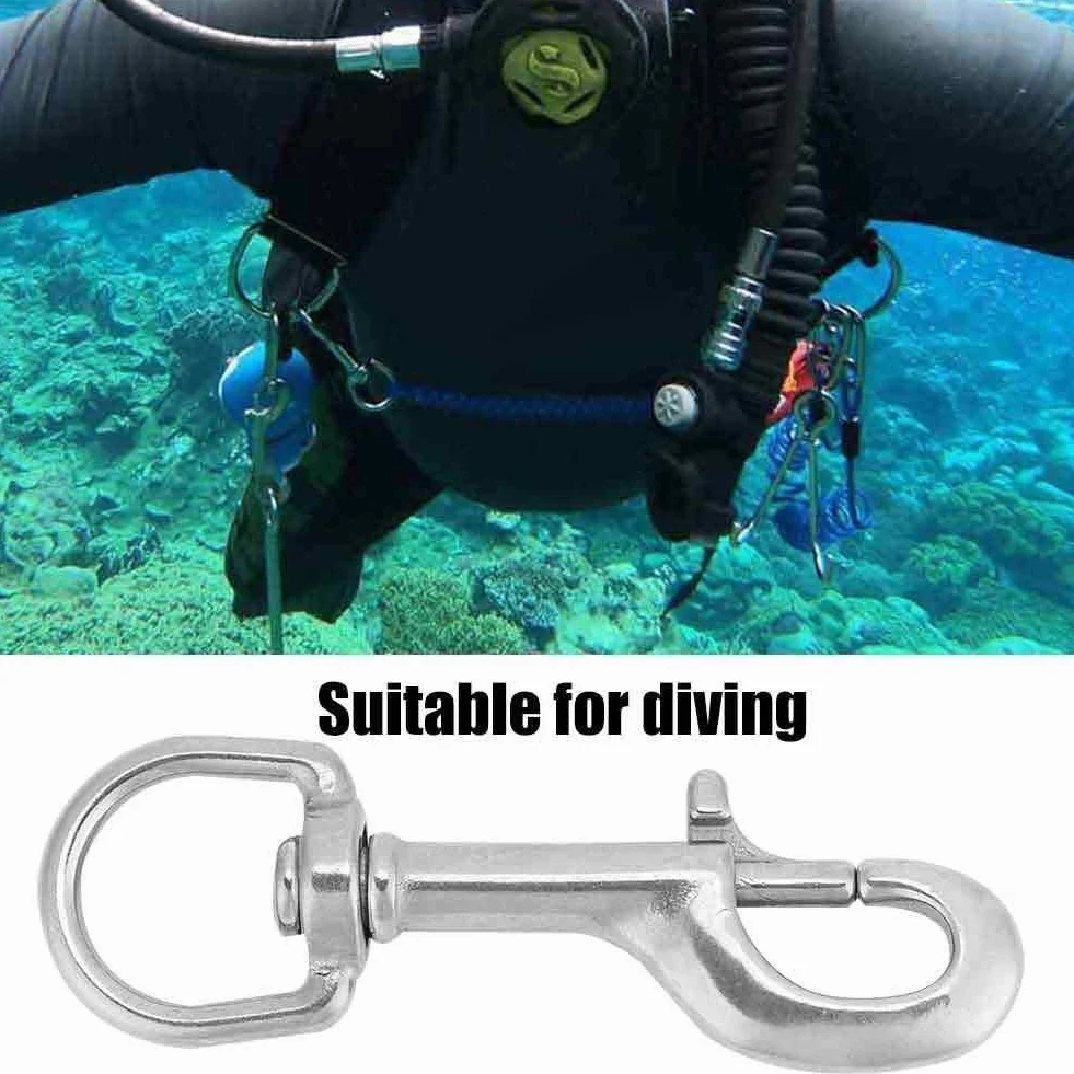 316 Gancho De Acero Inoxidable De Resorte Giratorio De Ojos Juego De Pernos Buceo Accesorio (90MM, Blanco)