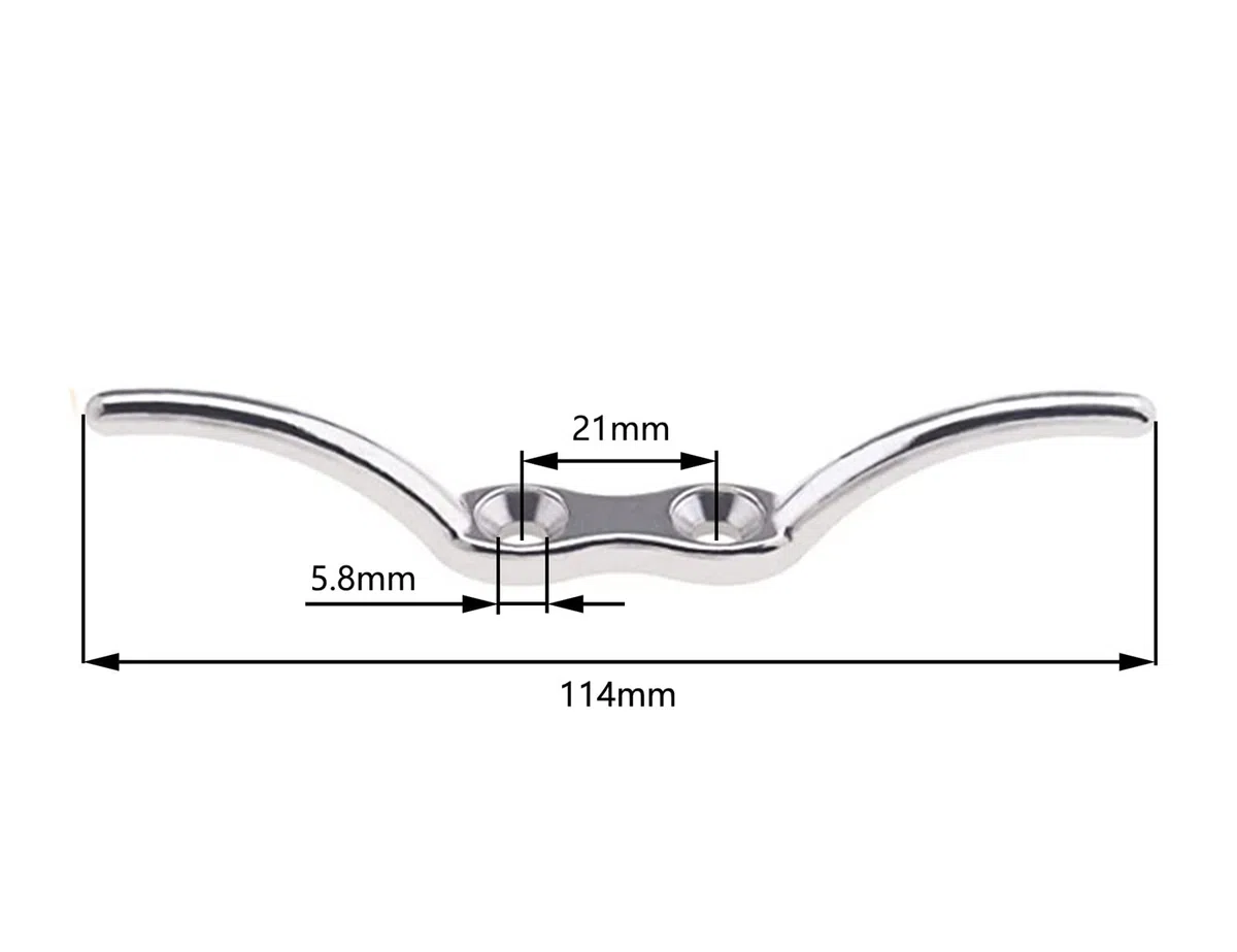 4 tacos de cuerda de barco de 11,5 cm de acero inoxidable 316 para barcos, accesorios, amarre de seguridad de barco, montaje incluido, 8 tornillos