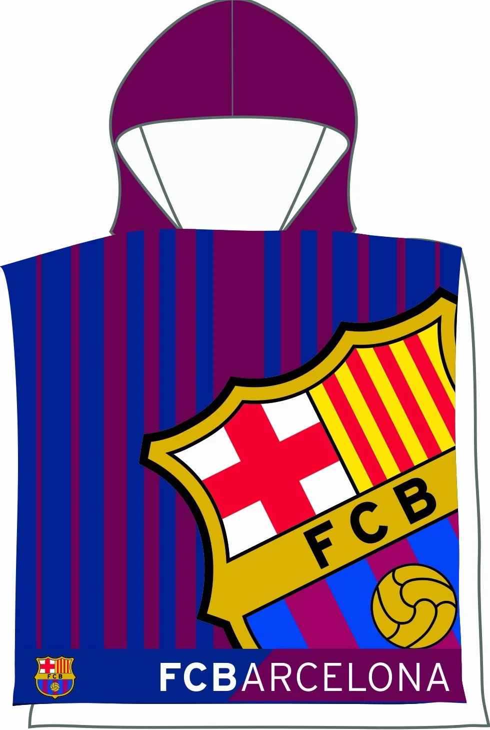 FC Barcelona Poncho Toalla 202 azulgrana 55 x 110 cm