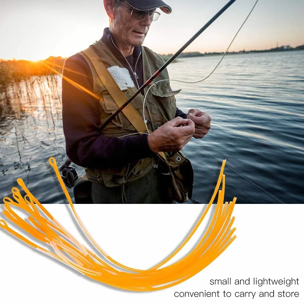 1 Unids Línea Trenzada de Pesca con Mosca Leader Loop Conectores para Pesca con Mosca(Amarillo 3LB) sedal