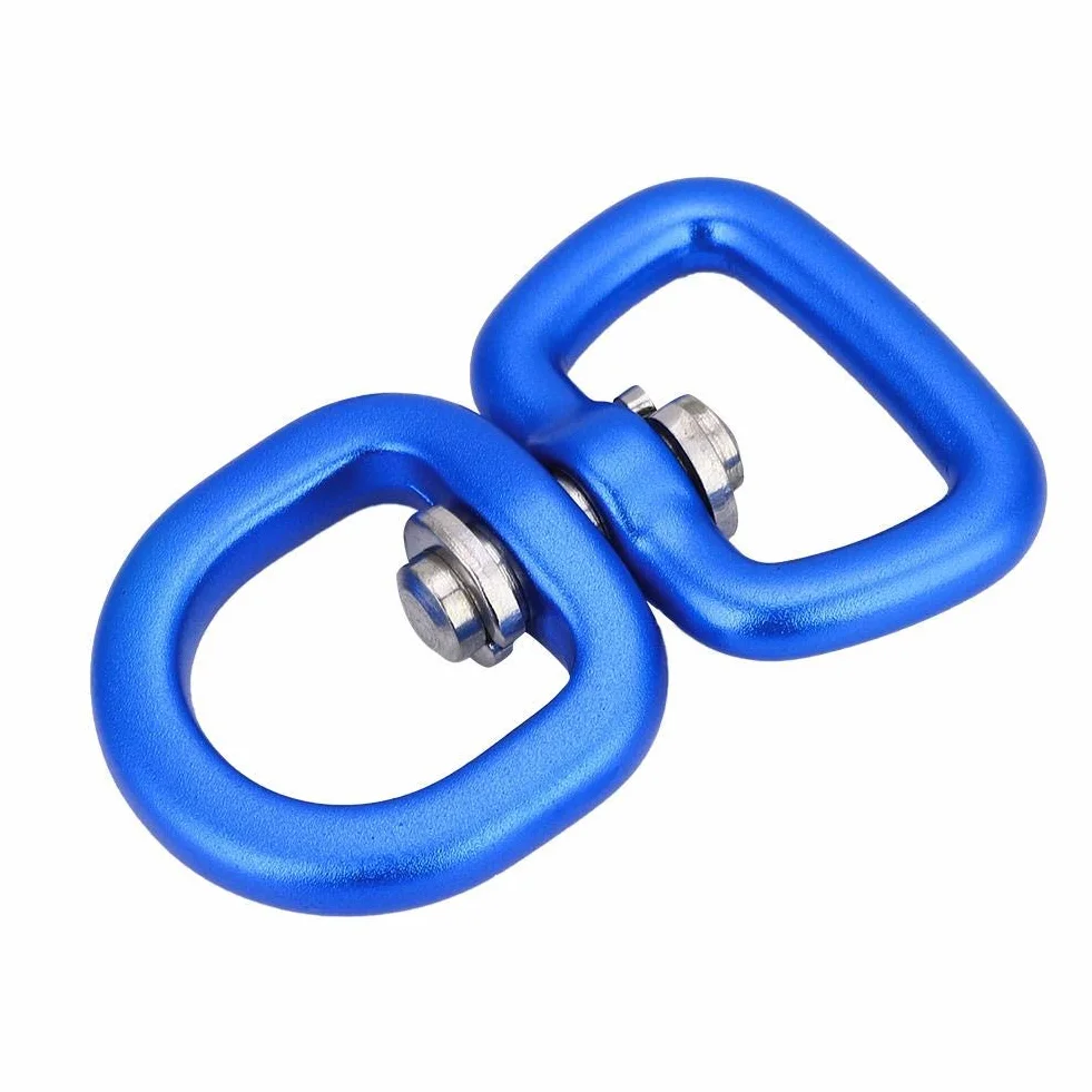 Anillo Giratorio 3 Colores Aleación de Aluminio Llavero Hebilla para Escalada en Roca Montañismo (Dark Blue)