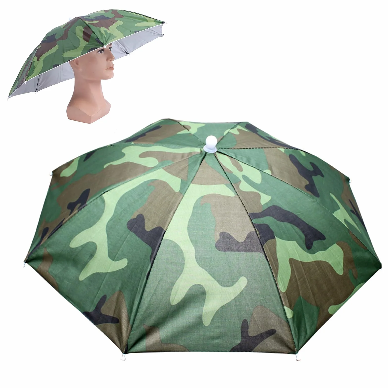 Sombrero Paraguas Plegable para Golf, Ciclismo, Pesca y Jardinería