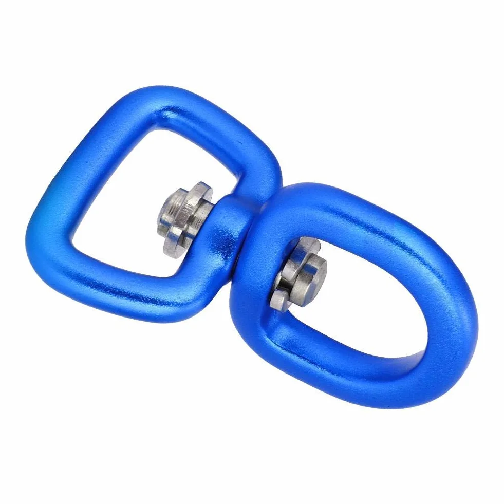 Anillo Giratorio 3 Colores Aleación de Aluminio Llavero Hebilla para Escalada en Roca Montañismo (Dark Blue)