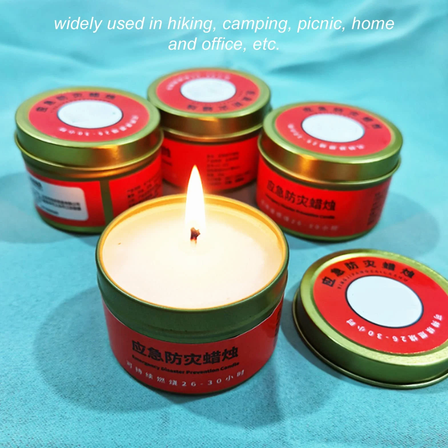 Luqeeg Vela de Supervivencia, Vela de Emergencia de 26 a 30 Horas de Larga Duración, Velas de Larga Duración para Cortes de Energía, para la Oficina en Casa Senderismo Camping