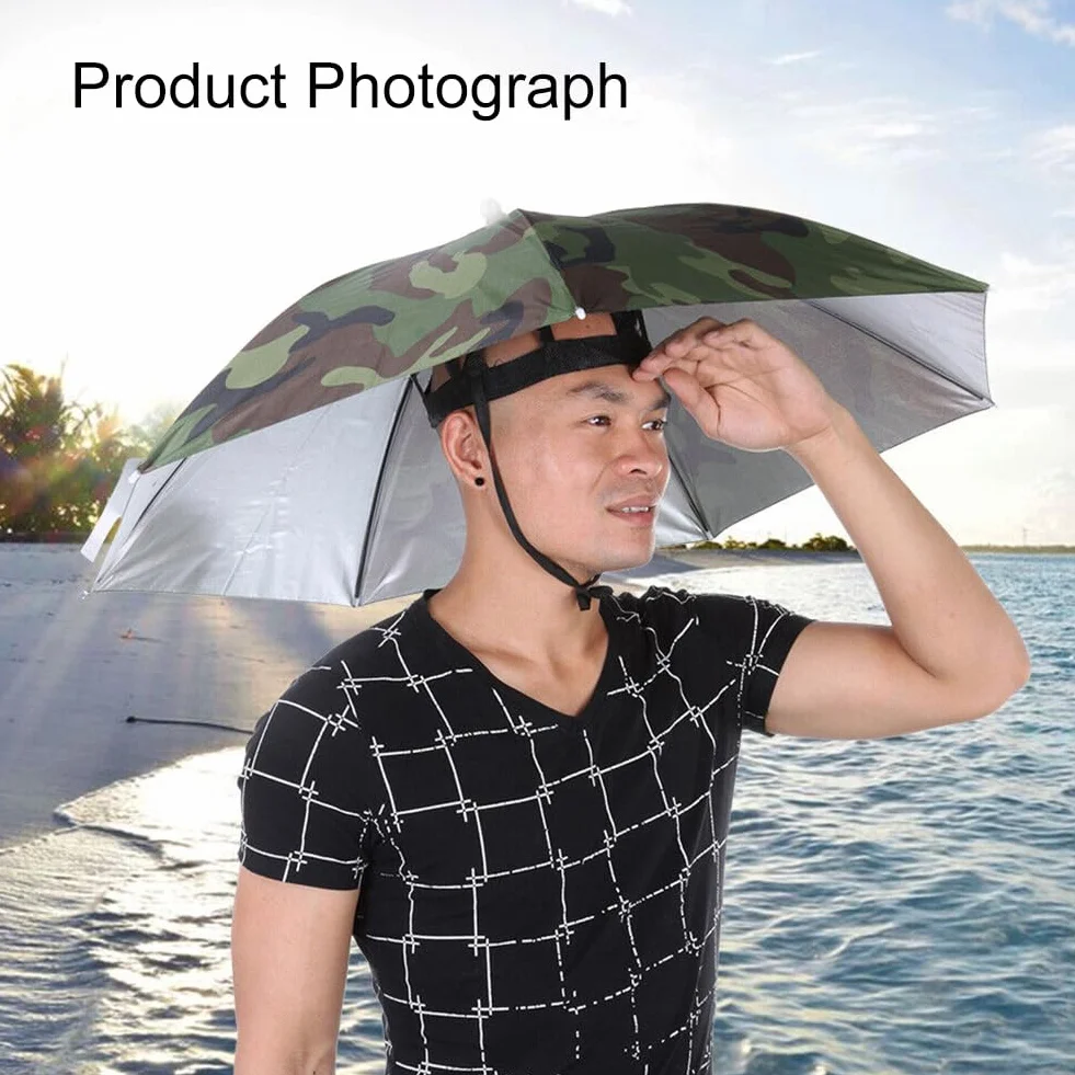 Sombrero Paraguas Plegable para Golf, Ciclismo, Pesca y Jardinería