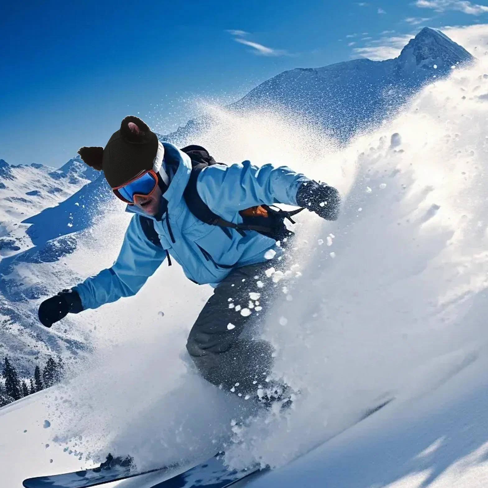 Fundá para Casco con Orejas De Gato: Gorro De Esquí De Felpa, Accesorio De Esquí Suave, Diversión En La Nieve