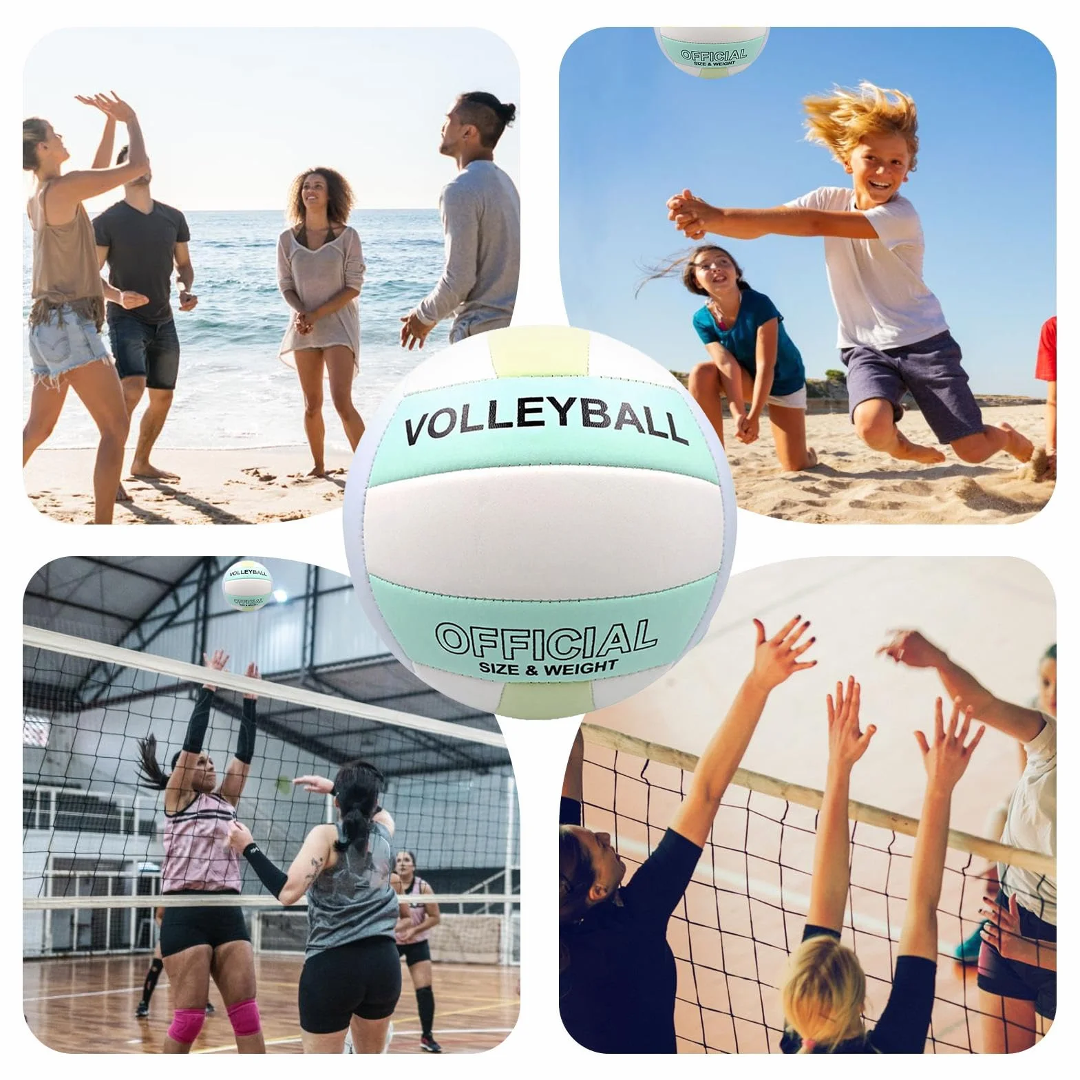 Voleibol Oficial Pelota Entrenamiento Playa Impermeable Suave para Interiores y Exteriores