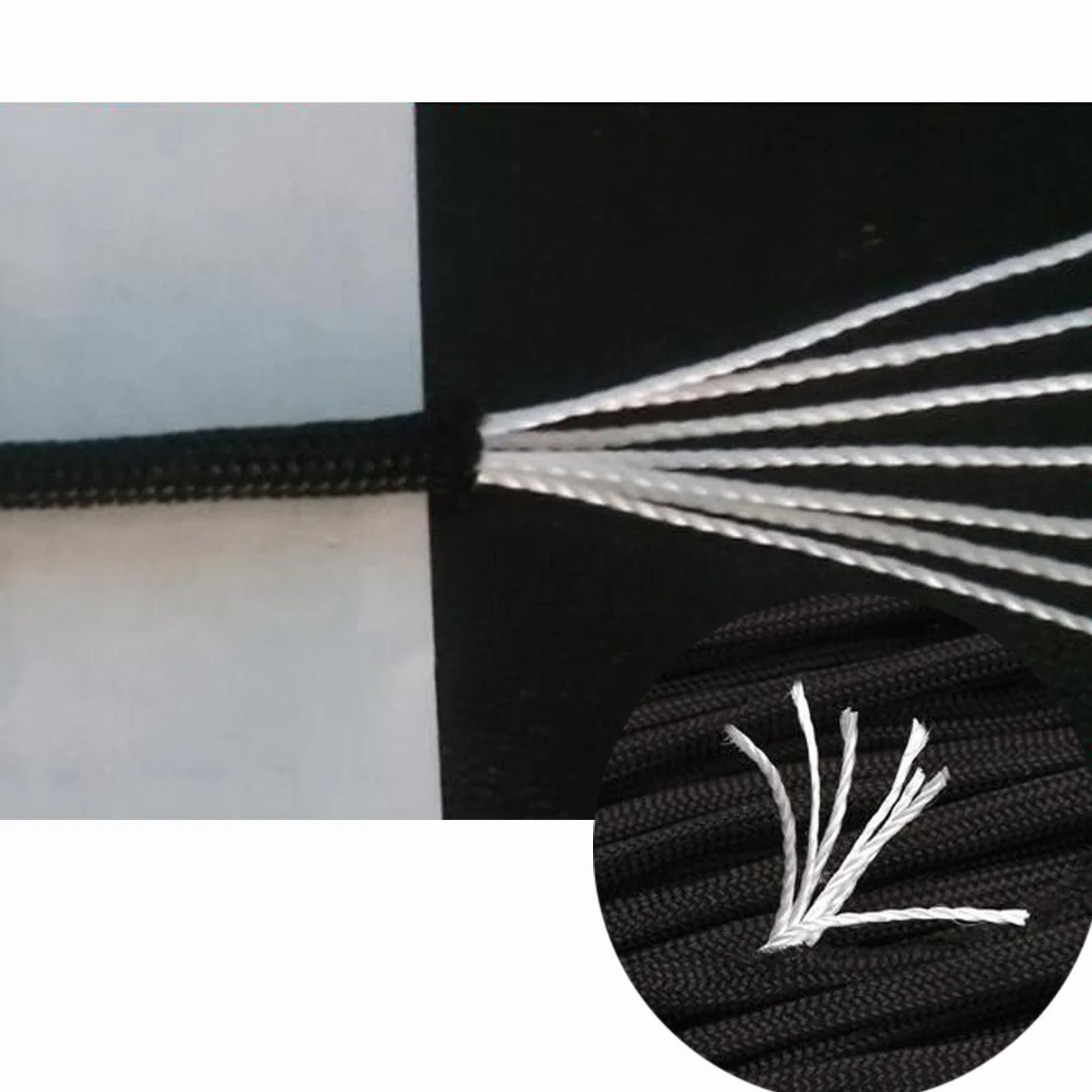 7 Piezas Cuerda Paracord Set Ideal para el aire libre, camping, trenzar pulseras y Llavero