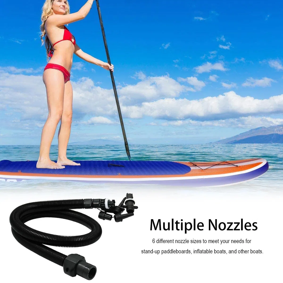 Manguera Para Inflador,Manguera Extraíble Para Bomba De Aire | Conector Multifuncional Ligero Portátil para Barca, Tabla de Paddle Inflable, Colchoneta, Balsa, Tienda, Kayak y Piscina