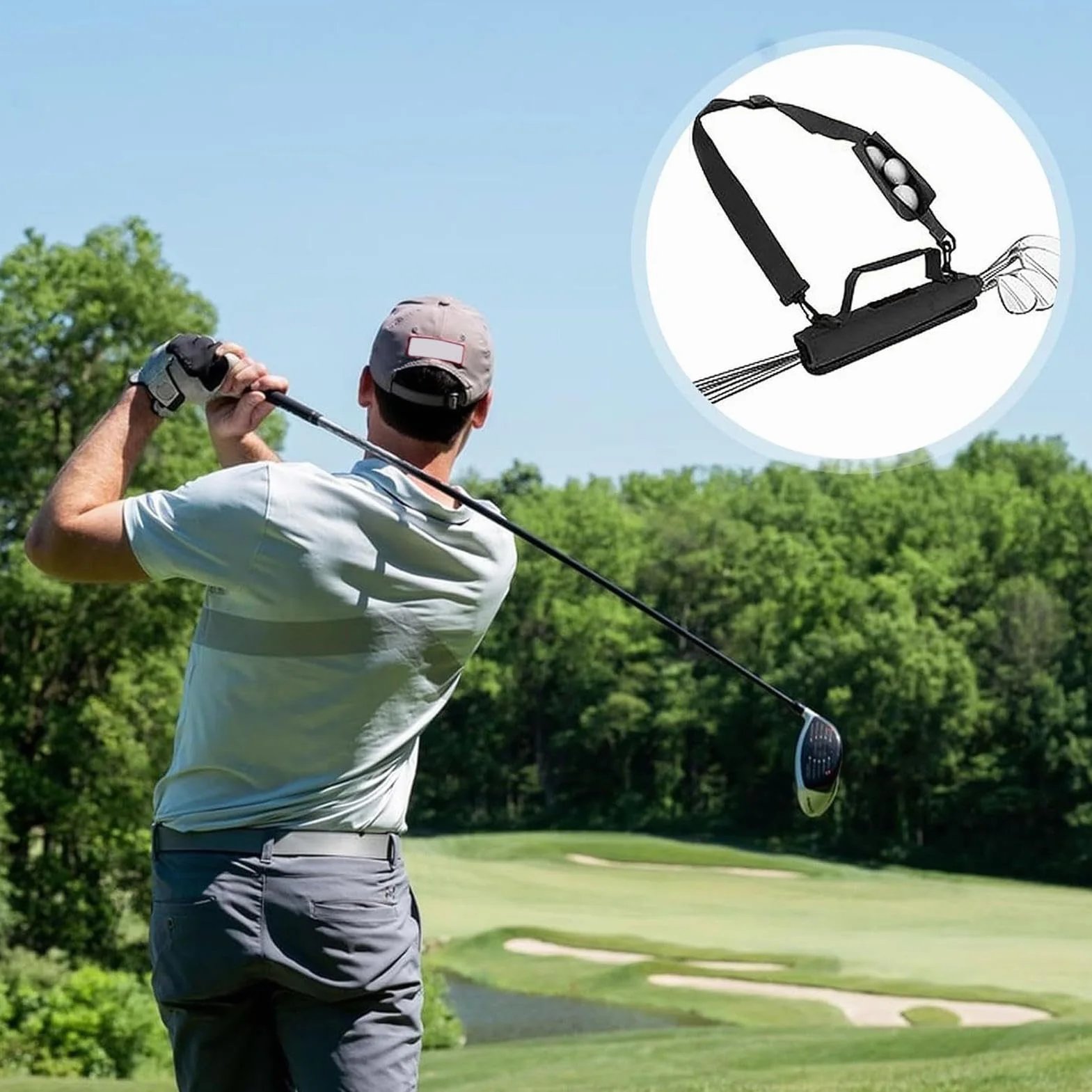 Bolsas De Palos De Golf para Hombres | Bolsas De Golf Portátiles - Impermeable Y Plegable con Capacidad para 8-10 Palos Destinada A Entrenamiento En Interiores Deportes De Campo Y Estudiantes