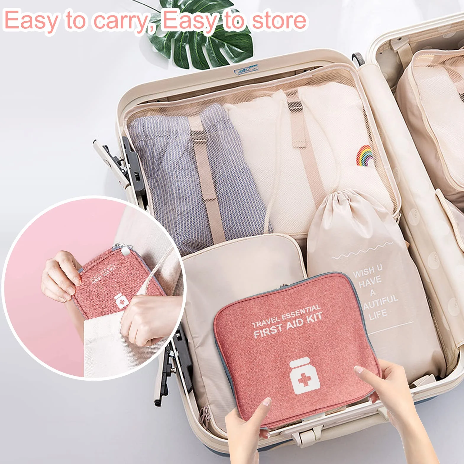 2Pcs Botiquín de Primeros Auxilios,Primeros Auxilios Portátil Bolsa,Kit de Primeros Auxilios,para Oficina,Hogar, Deportes, Viajes, Camping,Senderismo