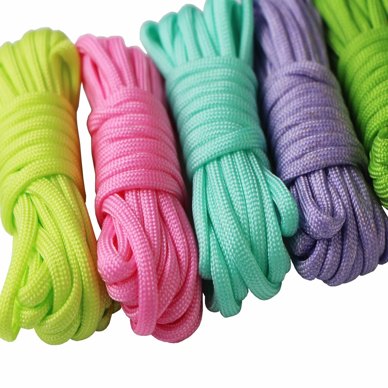 7 Piezas Cuerda Paracord Set Ideal para el aire libre, camping, trenzar pulseras y Llavero