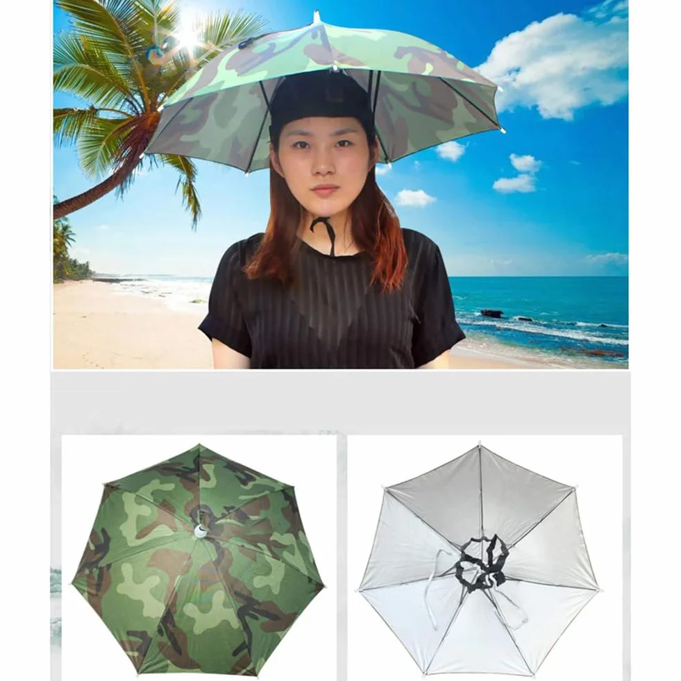 Sombrero Paraguas Plegable para Golf, Ciclismo, Pesca y Jardinería
