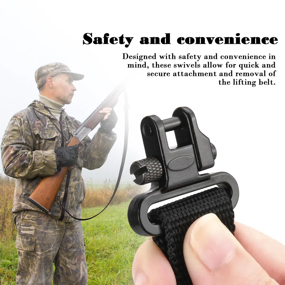 Quick Release Sling Swivel Soporte Adaptador Metal Rápido Pistola Desmontable Correa Sling Montaje Anillo, Eslabón Giratorio Tactical Bolt Studs Tornillos Giratorios Resistentes para Máquina