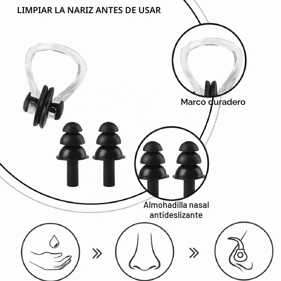 Kiuiom Gafas de Natación Unisex Adulto,Gafas de Natación Anti-vaho,Gafas Buceo 100% Antifugas,Gafas Piscina con Tapones Oidos Natación Y Clip Nariz Impermeable para Entrenamiento Nadar