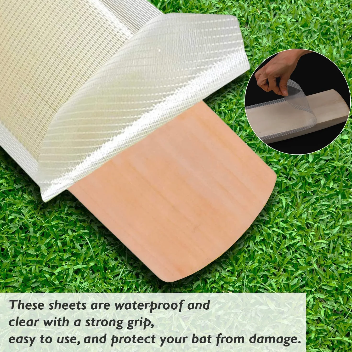 S & S PRODUCTS Paquete de 2 láminas transparentes para bate de críquet para protección de bate de críquet de críquet, 30 x 15 cm