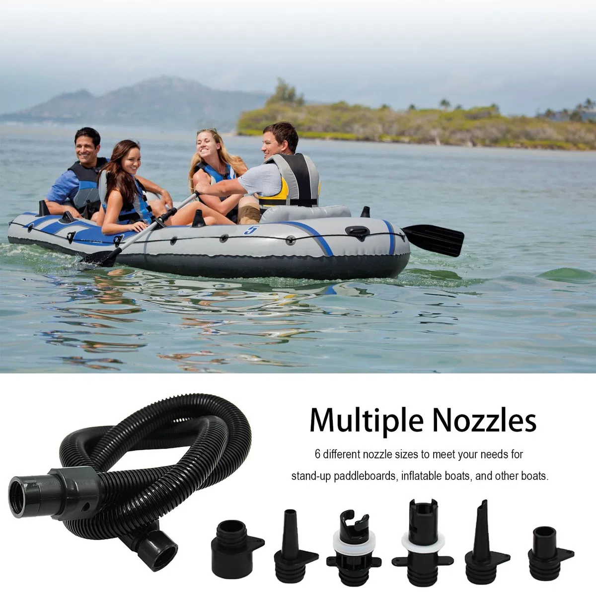 Manguera Para Inflador,Manguera Extraíble Para Bomba De Aire | Conector Multifuncional Ligero Portátil para Barca, Tabla de Paddle Inflable, Colchoneta, Balsa, Tienda, Kayak y Piscina