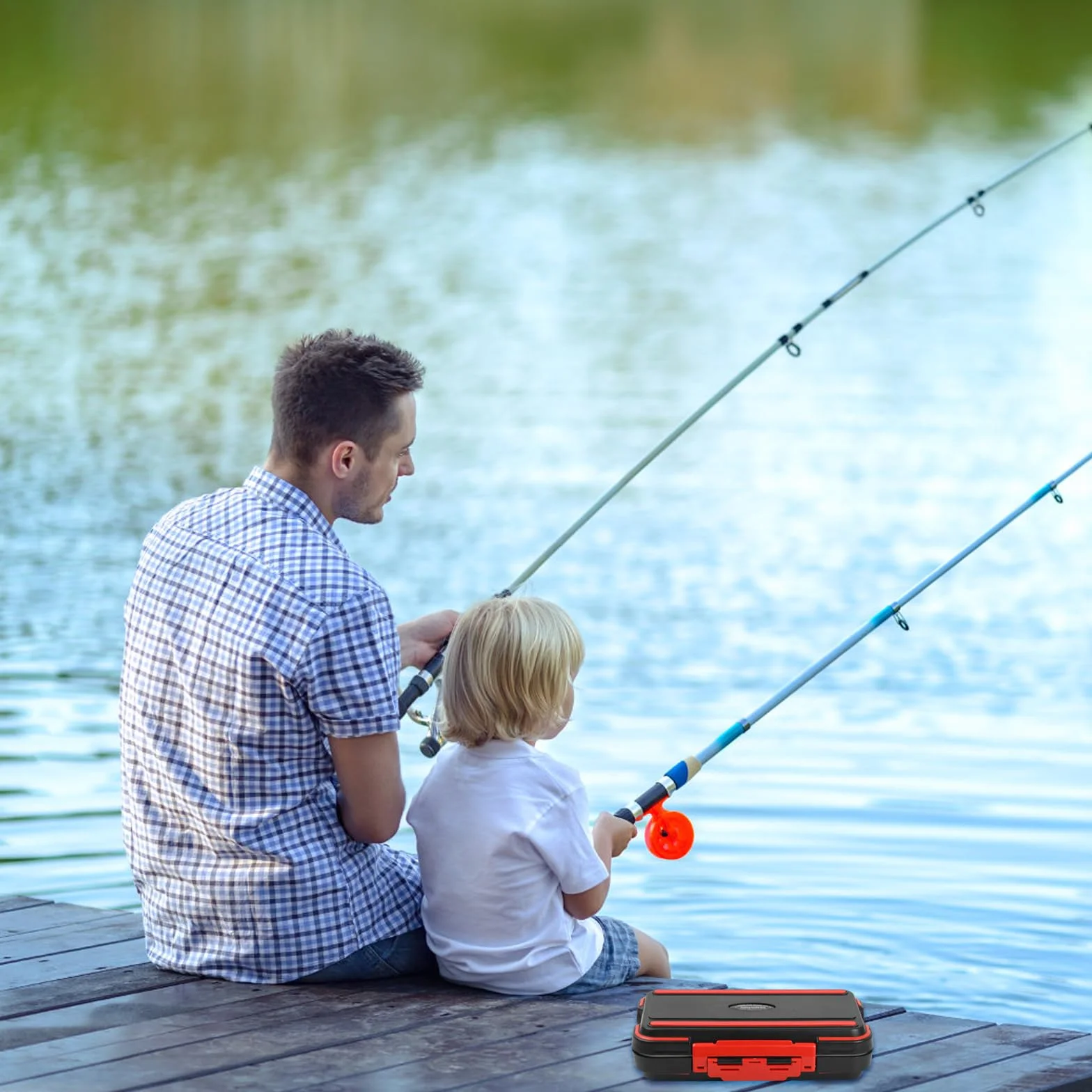 Caja Organizadora para Aparejos de Pesca 30 Compartimentos Transparente Portátil Negro