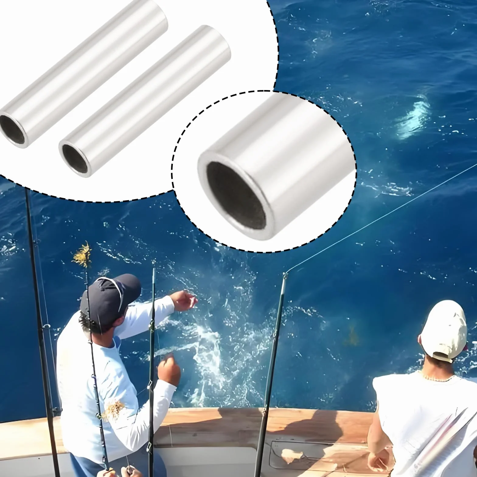 Manguitos de Engarce para Línea de Pesca 8mm de Largo Cobre 500pcs