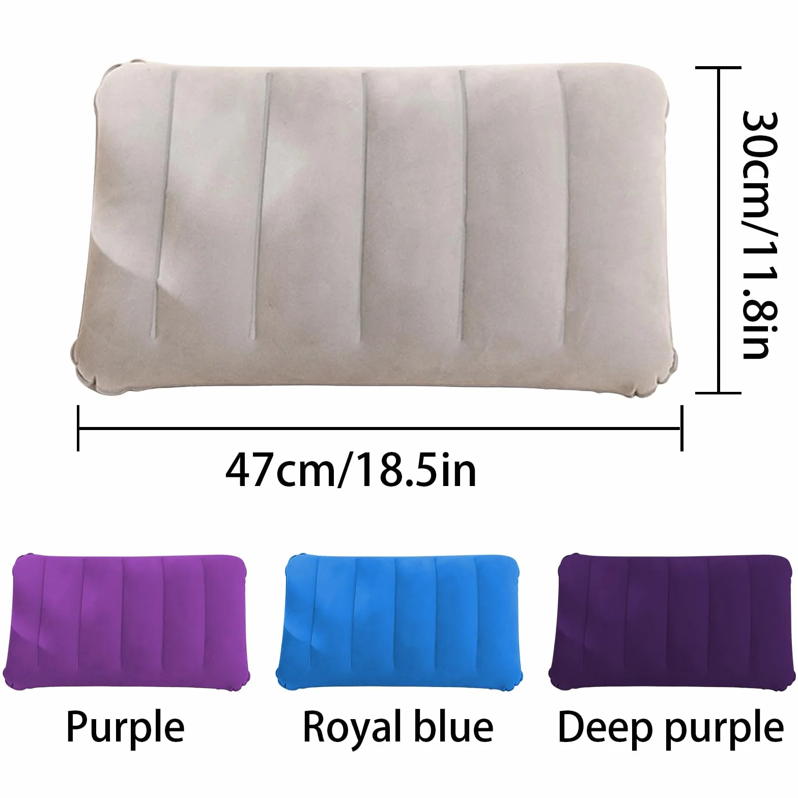 4 Piezas Almohadas Inflables de Viaje Almohadas Hinchables de Playa Almohada Hinchable Flocada para Camping Almohada de Exterior Ligera y Portátil Cojín de Aire para Oficinacon Inflador