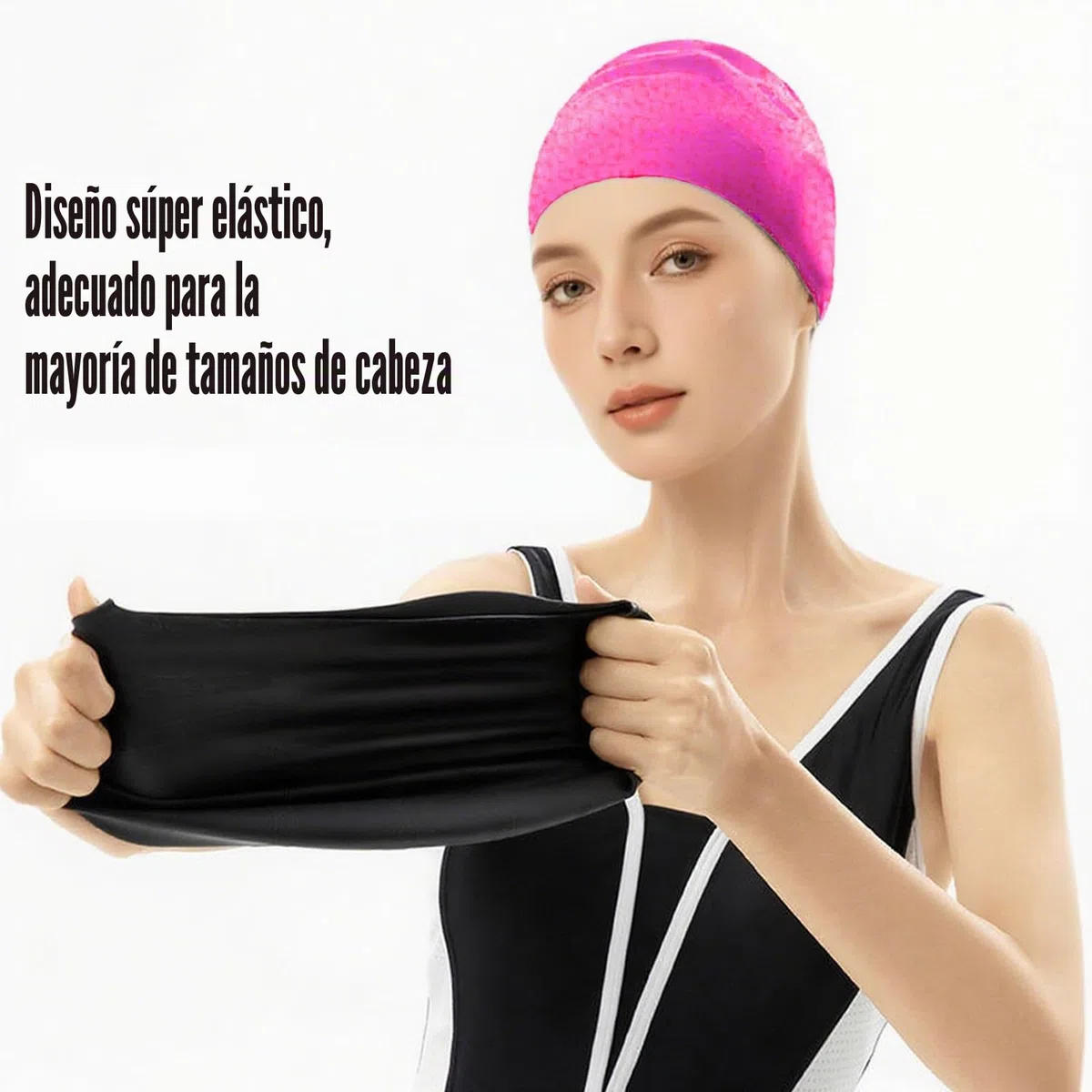 2unidades Gorro Piscina Protecion de Oido 3D,Antideslizantes Gorro de Baño,Gorros de Natación,Gorros de Natación Impermeable de Silicona,Gorroes de Natacións Apto para Diferentes Peinados