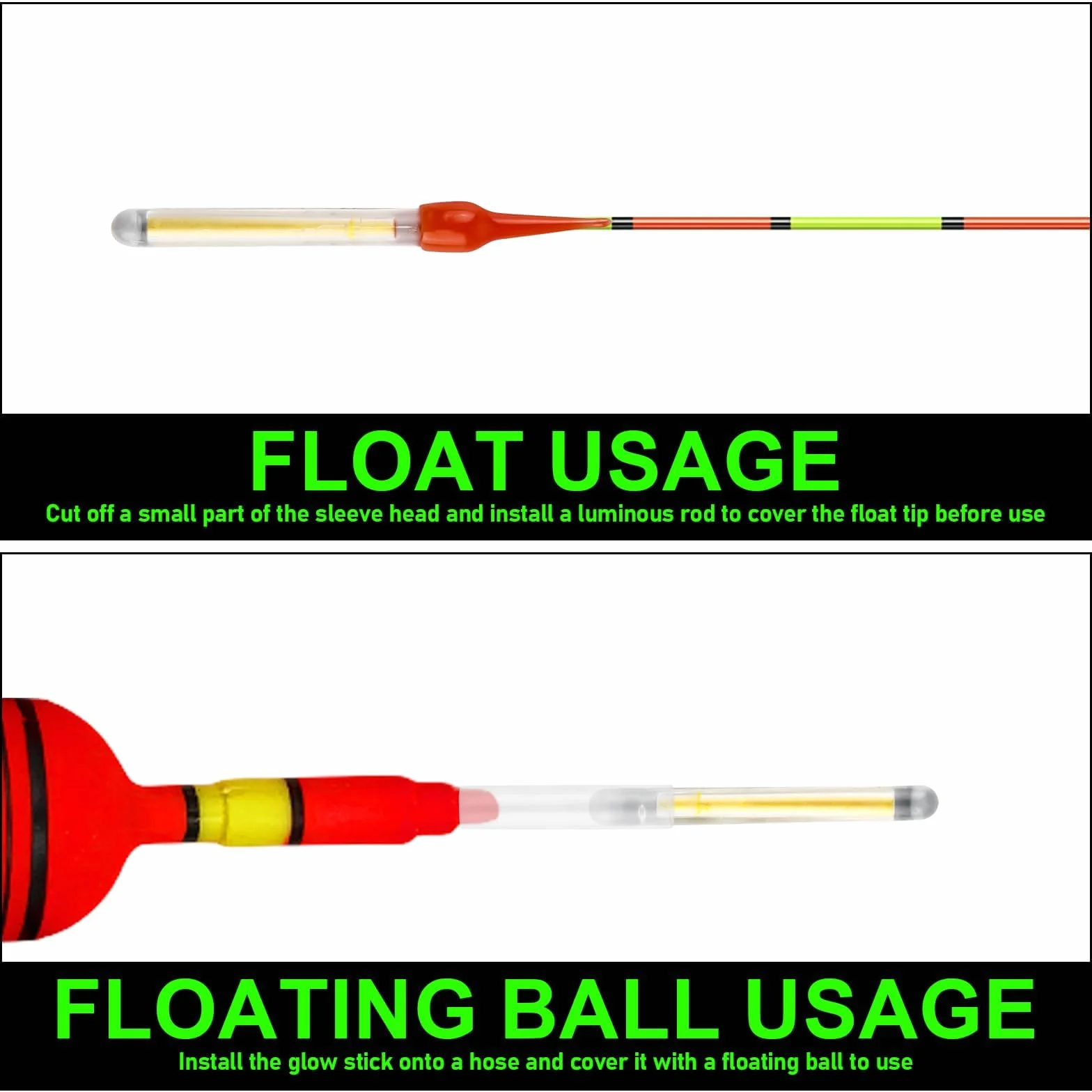 GOMETY 100 unidades de luz nocturna para pesca de 4,5 mm, barras luminosas LED para cañas de pescar, pesca nocturna, varillas luminosas para nadadores, nadadores, puntas de caña, varillas