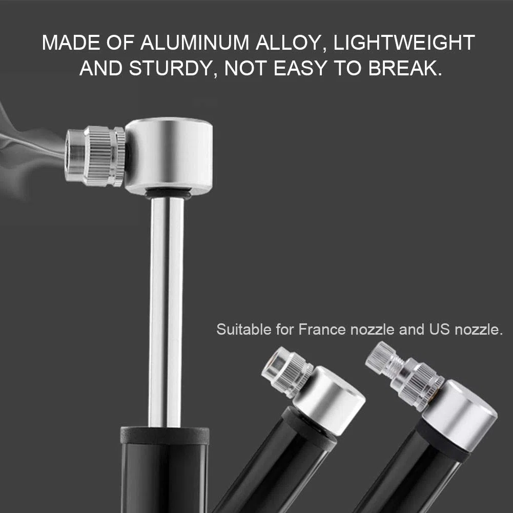 Bomba de Bicicleta, Mini Bomba de Aire portátil para neumáticos de Bicicleta Alta presión 120PSI Aleación de Aluminio Boquilla de Francia y Boquilla de EE. UU. para Bicicleta de montaña o