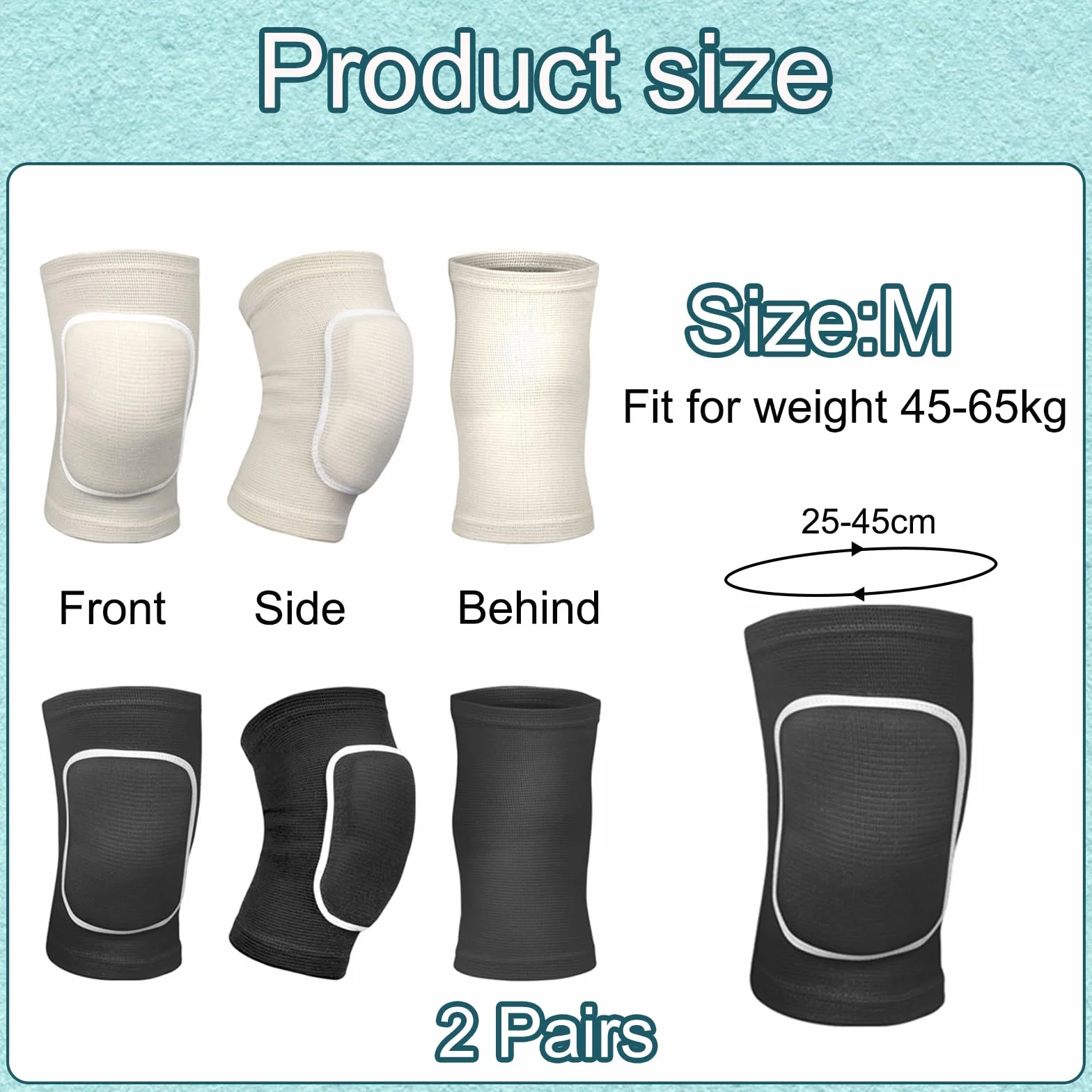 2 Par rodilleras crossfit rodilleras baile Rodilleras Deportivas de Esponja Apoyo de la Rodilla Unisex para Crossfit Voleibol Bicicleta Baloncesto