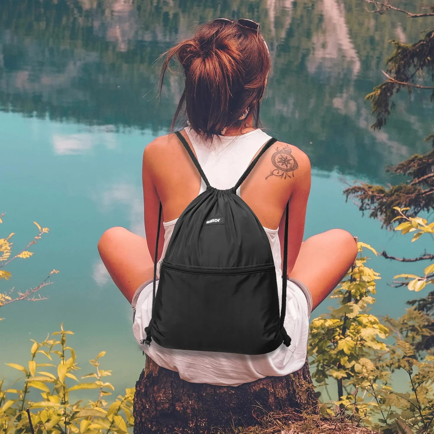 WANDF Mochila de Cuerdas Bolsa de Gimnasio para Mujer Hombre