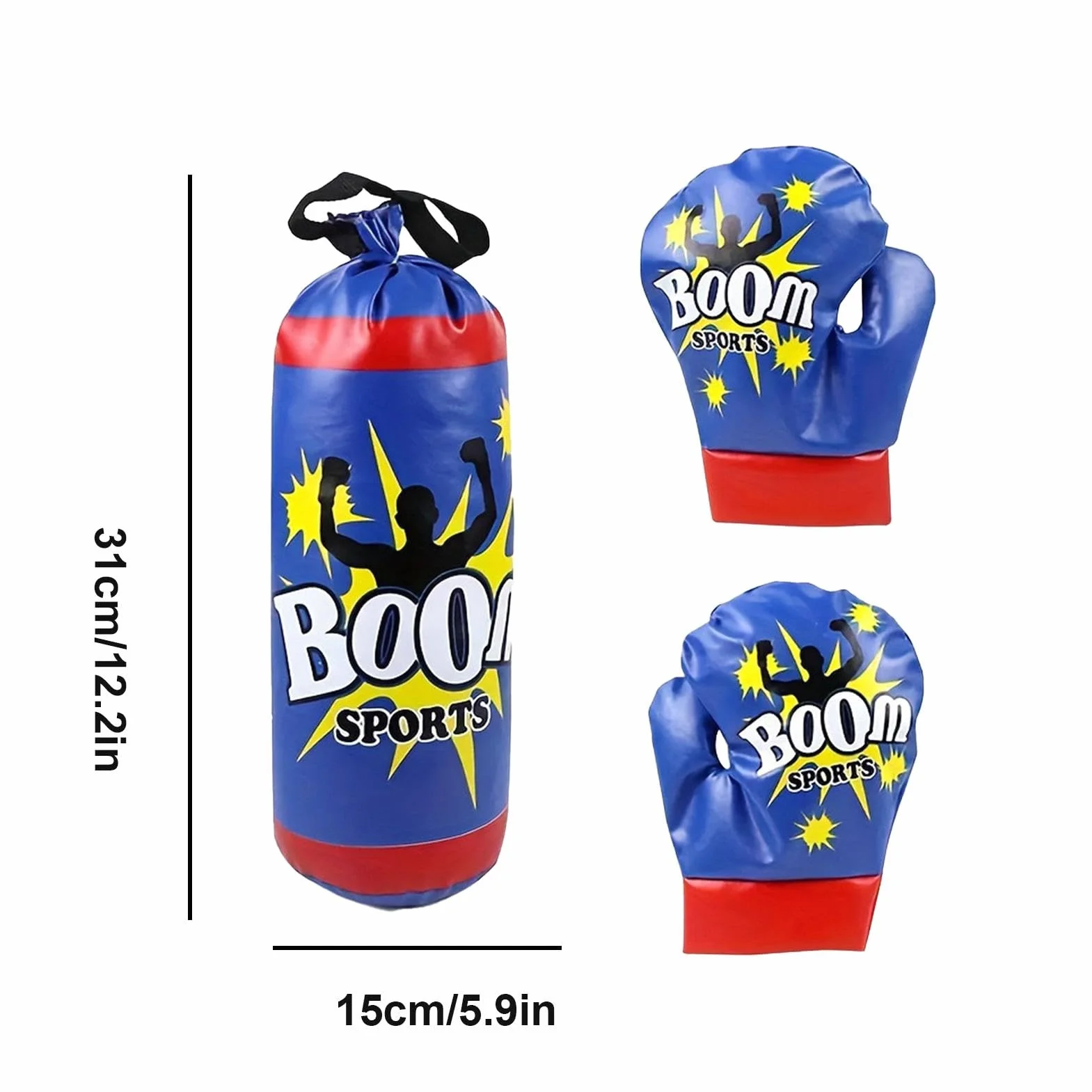 Saco de Boxeo para Niños con Guantes, Equipo de Entrenamiento de Boxeo Profesional