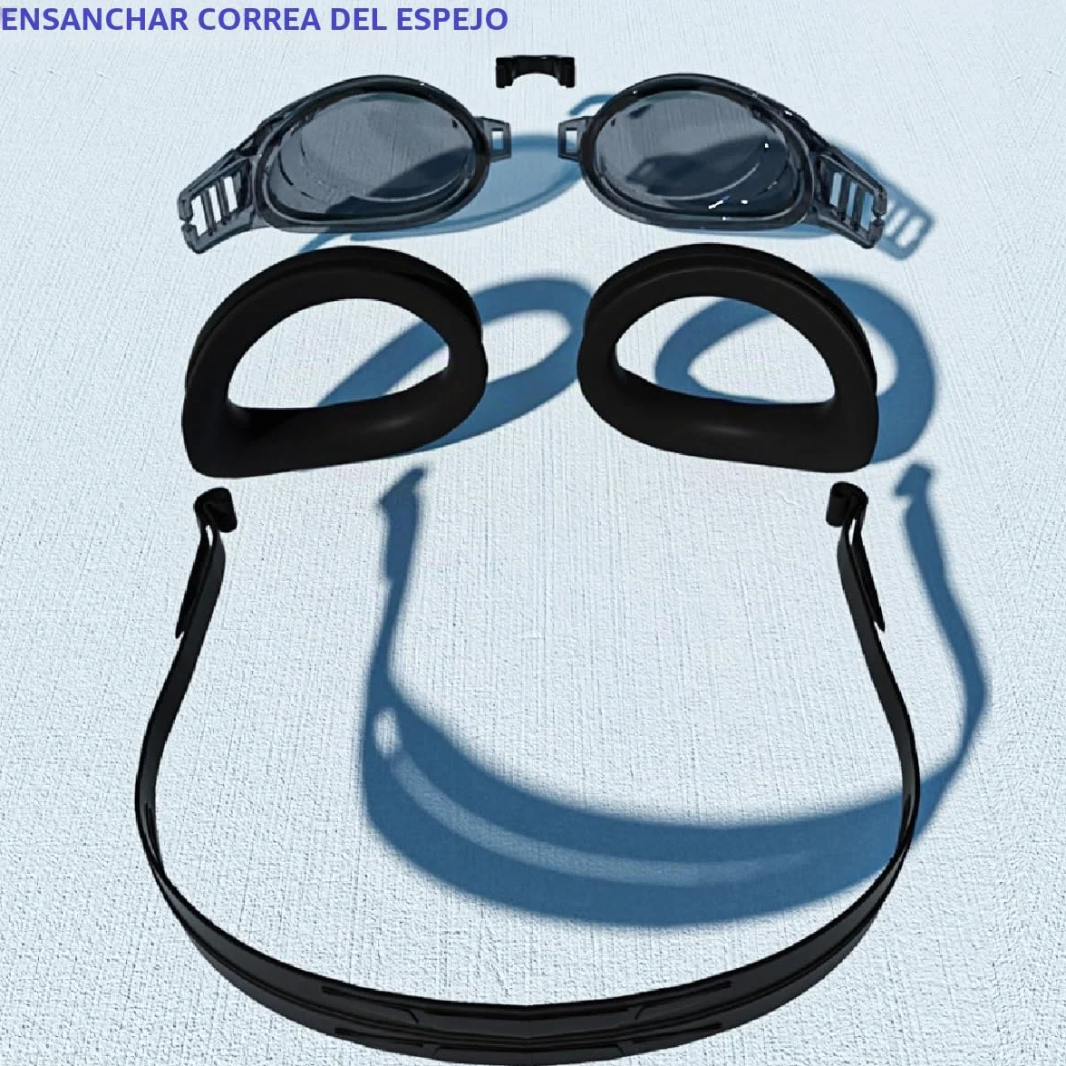 Kiuiom Gafas de Natación Unisex Adulto,Gafas de Natación Anti-vaho,Gafas Buceo 100% Antifugas,Gafas Piscina con Tapones Oidos Natación Y Clip Nariz Impermeable para Entrenamiento Nadar