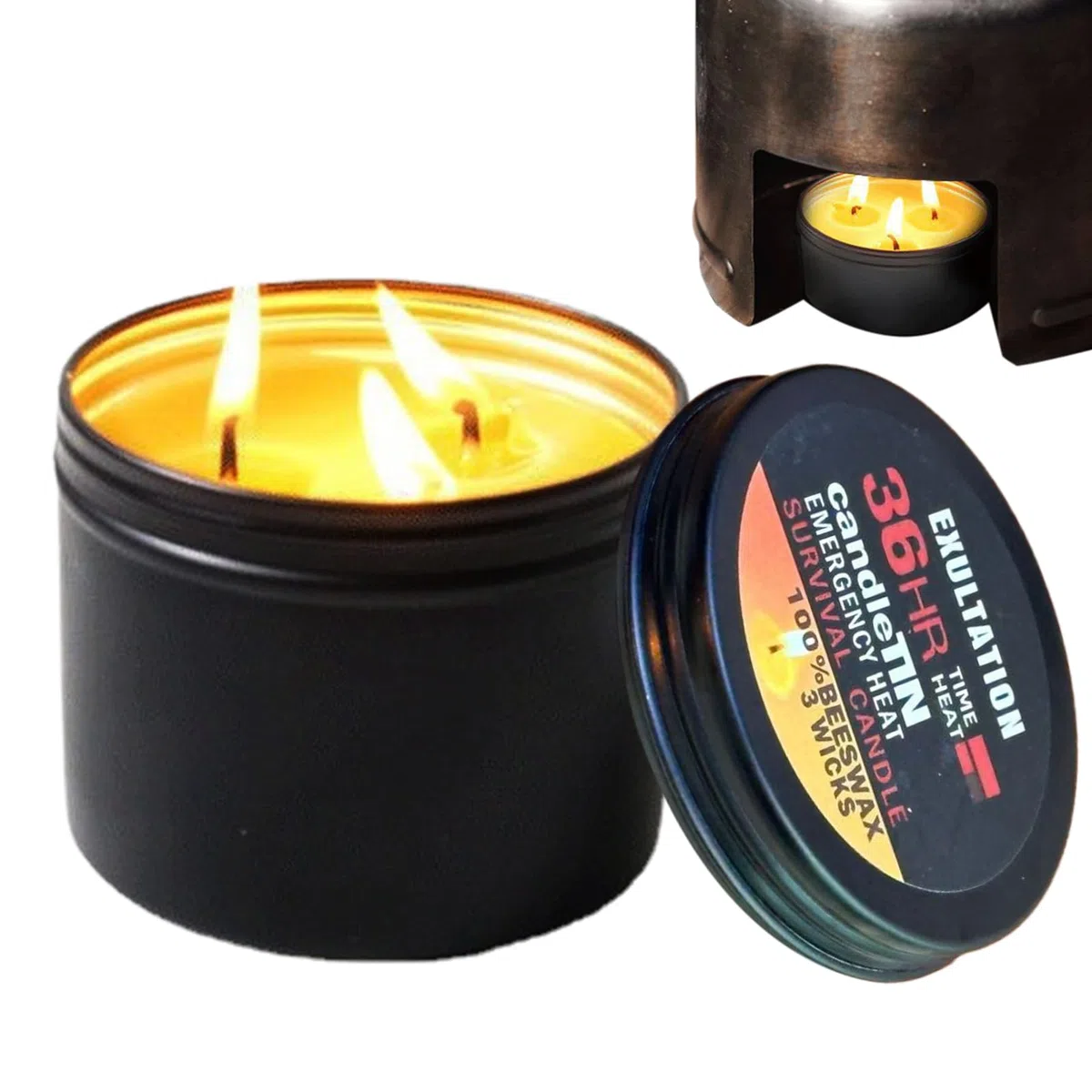 Tarro Candle - Suministro De Luz Táctica, Antorcha Extendida, Instrumento De Llama Resistente A La intemperie | De Parafina En Llamas Limpia, Estructura De Contenedor De Fiable P