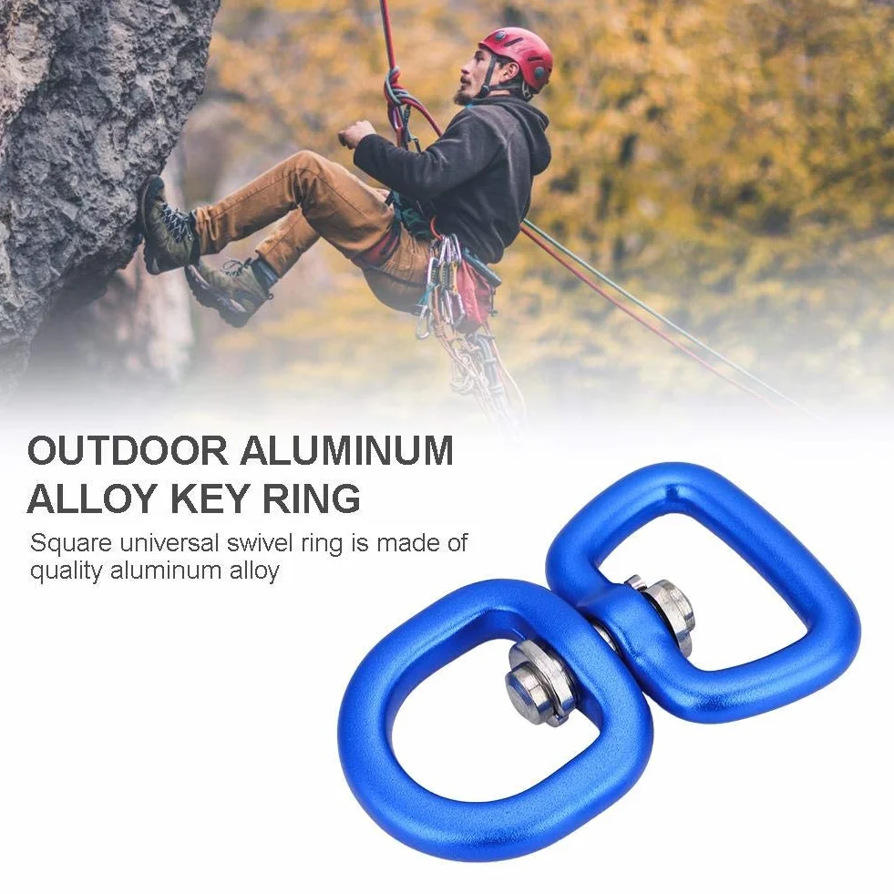 Anillo Giratorio 3 Colores Aleación de Aluminio Llavero Hebilla para Escalada en Roca Montañismo (Dark Blue)