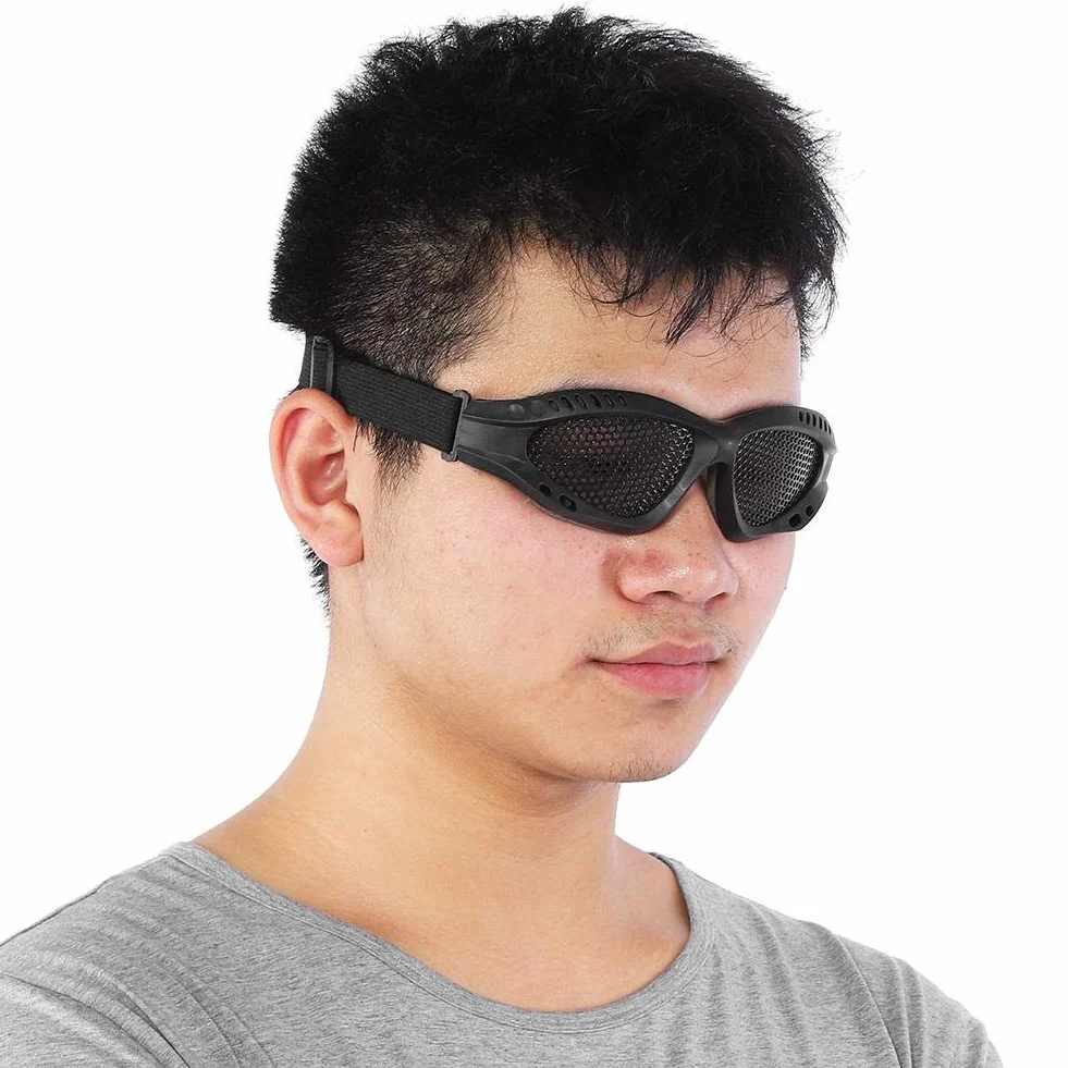 Ever Gafas de Protección de Malla, Gafas de Juego CS de Protección de Ojos de Airsoft de Malla de Metal con Correa Ajustable