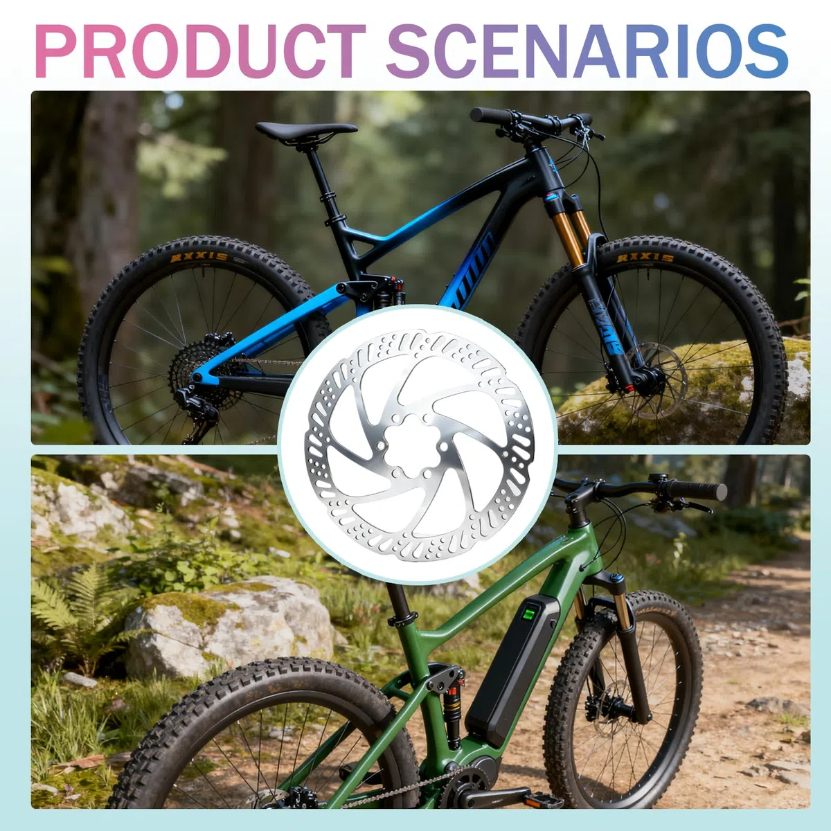 2 Discos de Freno de 160 mm para Bicicleta, Freno de Disco de Bicicleta, Frenos de Disco para Bicicletas de Montaña y de Carretera, Herramientas Centerlock, Instalación Fácil y Material Resistente