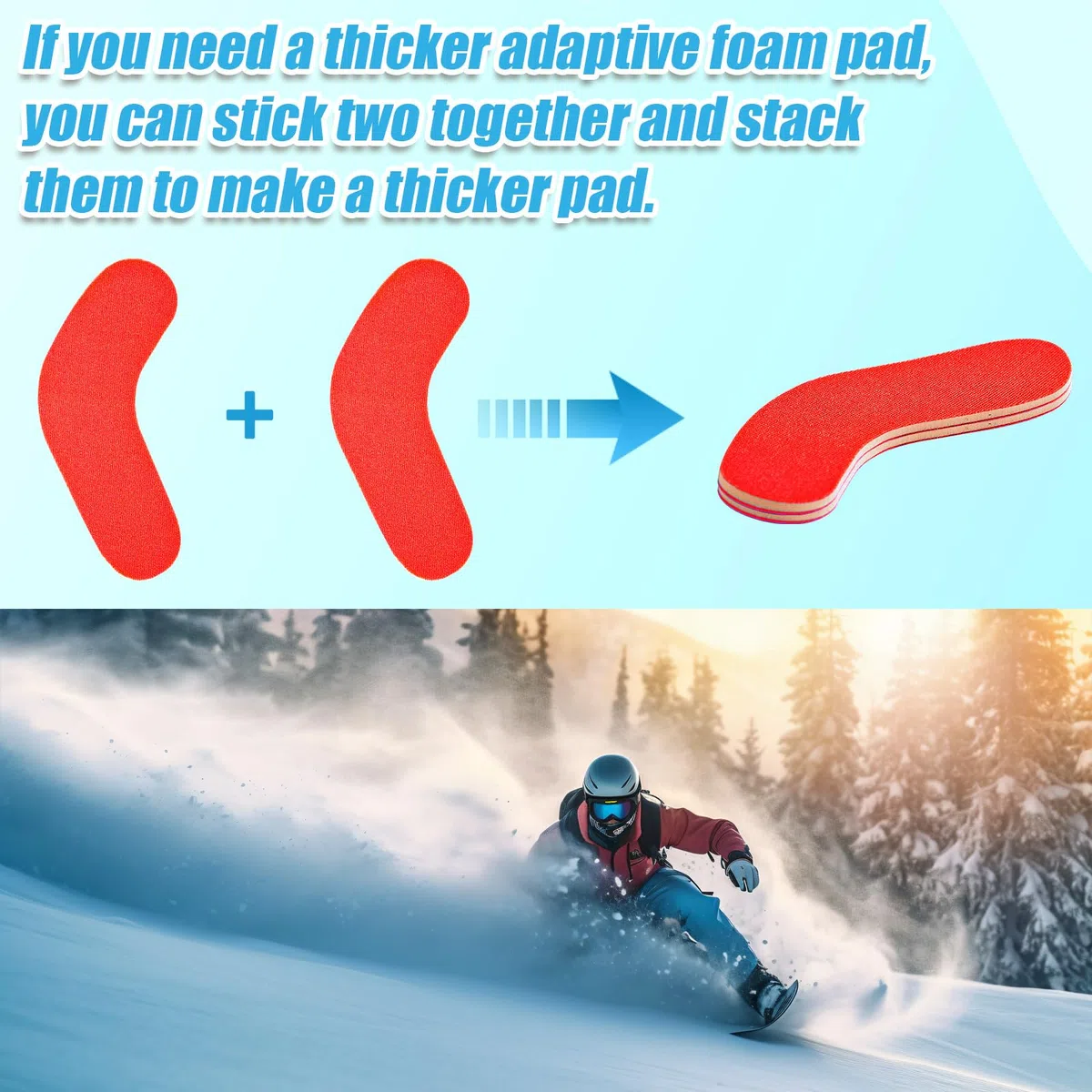 lasuroa 18 Piezas Ski & Snowboard Boots Fitting Pads, 9 x 2,5 x 0,3 cm Almohadillas de Espuma para Botas de Esquí Suaves Forros de Relleno de Espuma Autoadhesivos para Botas de Snowboard