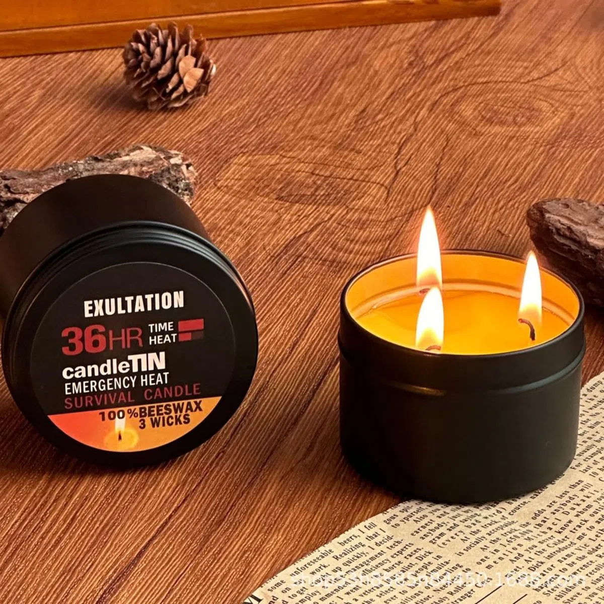 Tarro Candle - Suministro De Luz Táctica, Antorcha Extendida, Instrumento De Llama Resistente A La intemperie | De Parafina En Llamas Limpia, Estructura De Contenedor De Fiable P