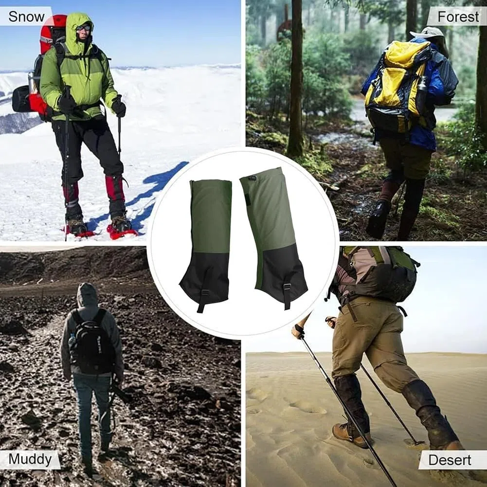 de Senderismo con Polainas Impermeables, Polainas Anti Serpientes Ajustables, Envolturas para Piernas, Protección Mordeduras de Serpiente, Cubiertas para Botas de Nieve y Senderism