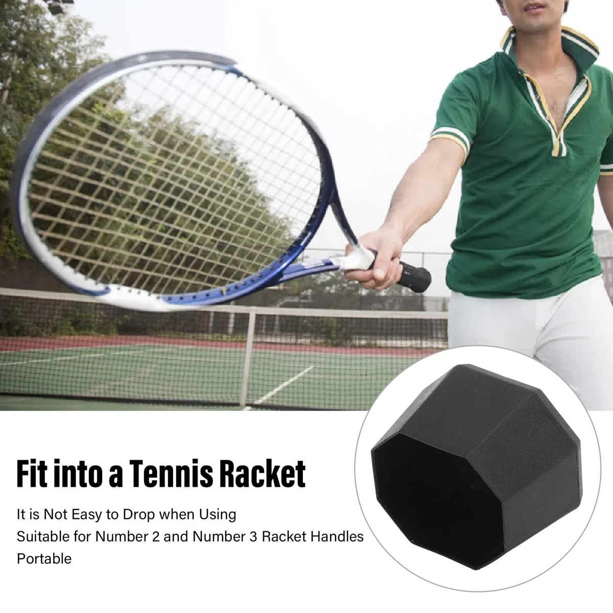 2 Uds Tapa de Extremo de Raqueta de Tenis, Cubierta de Extremo de Plástico de Raqueta de Tenis para Raqueta de Raqueta Negro