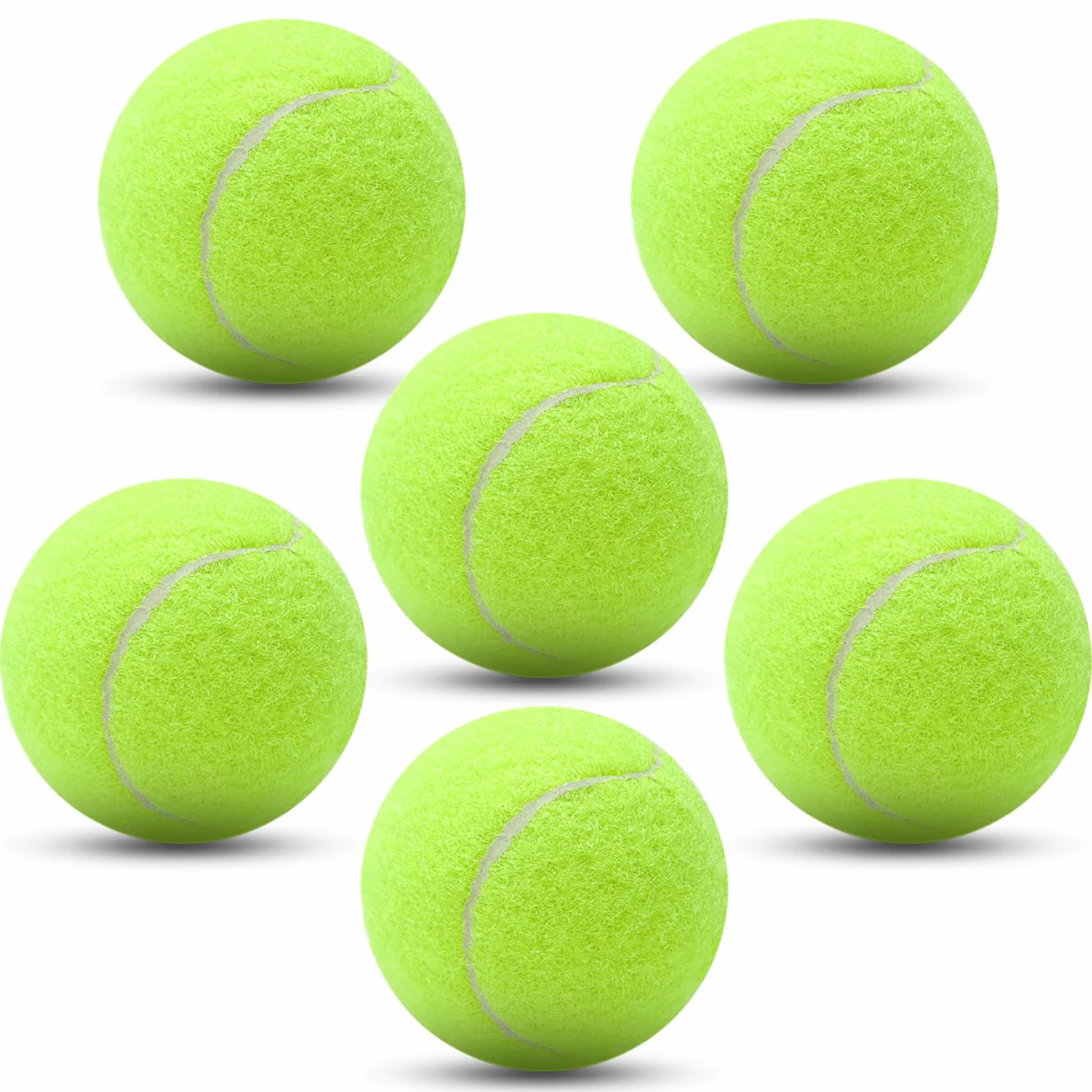 Paquete de 6 Pelotas de Tenis de Entrenamiento, Alta Elasticidad para Principiantes