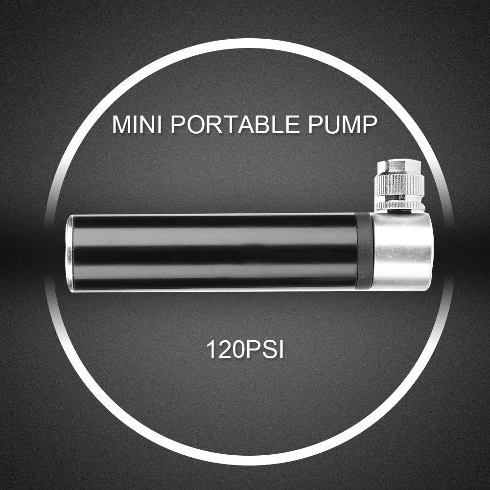 Bomba de Bicicleta, Mini Bomba de Aire portátil para neumáticos de Bicicleta Alta presión 120PSI Aleación de Aluminio Boquilla de Francia y Boquilla de EE. UU. para Bicicleta de montaña o