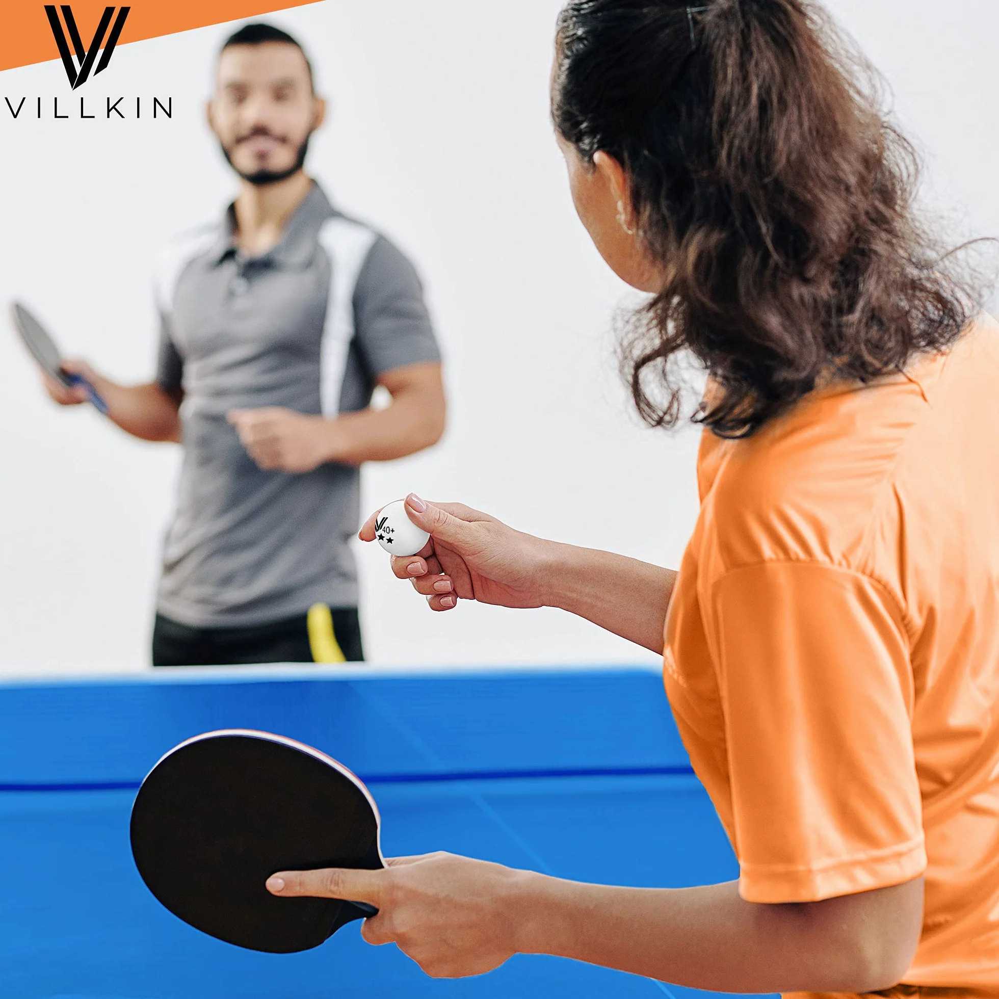 Villkin Pelotas de ping pong de mesa, 24 unidades, duraderas, 40 mm, para tiempo libre y competición