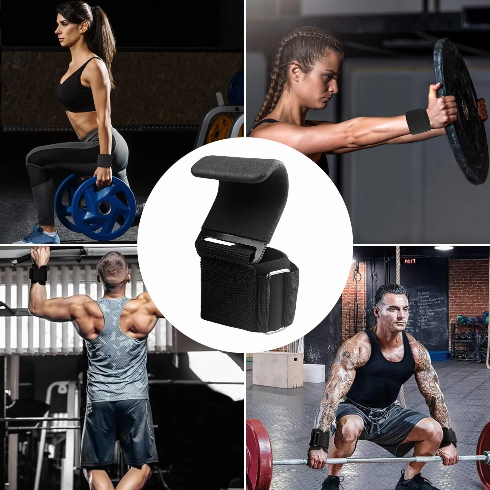 MeoZynxadril - Gancho de gimnasia para muñeca (pareja), ganchos de levantamiento de pesas, asas de gimnasio, mancuernas para levantamiento de pesas y deadlift, pull up